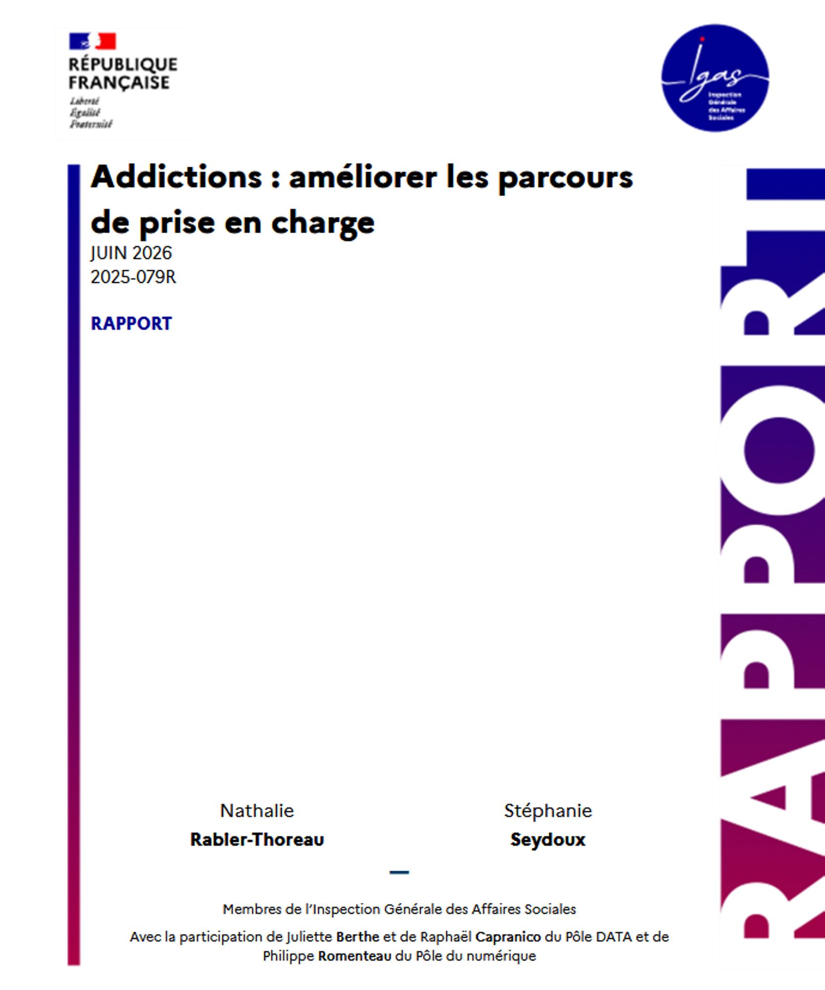 Rapport IGAS 2026 Addiction